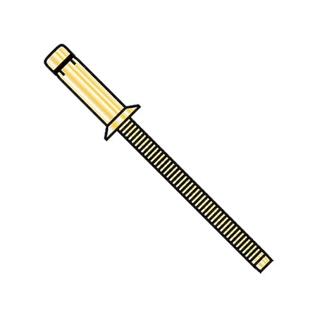 Zoro Select Blind Rivet, Countersunk Head, 1/4 in Dia., 0.756 in - 0.780 in L, Aluminum Body, 2000 PK L64195K