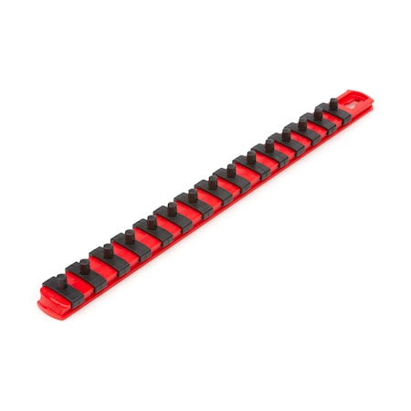 Tekton 1/4 Inch Drive x 13 Inch Socket Rail, 15 Clips (Red) OSR02115