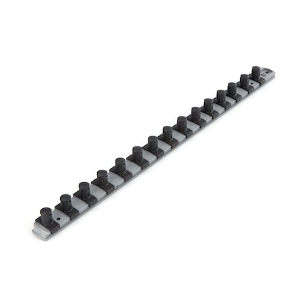 Tekton 1/2 Inch Drive x 18 Inch Socket Rail, 15 Clips (Gray) OSR23315