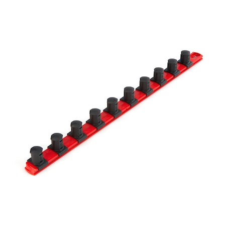 Tekton 3/4 Inch Drive x 18 Inch Socket Rail, 10 Clips (Red) OSR33110