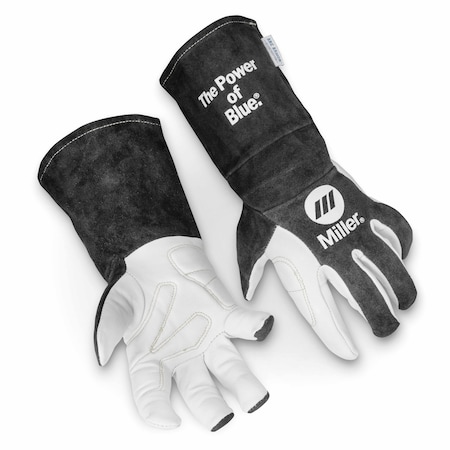 Miller Electric Classic Welding Gloves, Gauntlet Cuff, Wing Thumb, Premium Sheepskin, M, 1 PR 279897