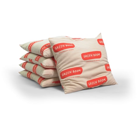 Green Boom Sorbent Pillow, 7 1/2 gal, 12 in x 12 in, White, 10 PK P1212S