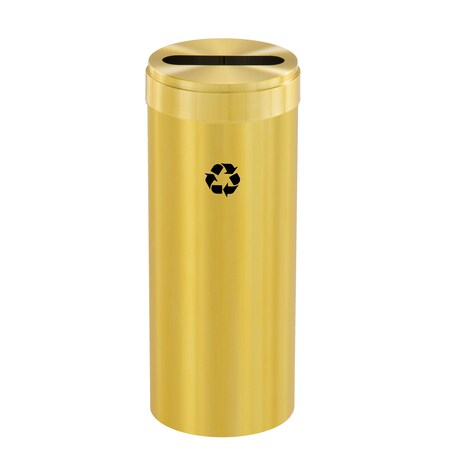 Glaro 12 gal Round Recycling Bin, Satin Brass P-1232BE-BE-P1