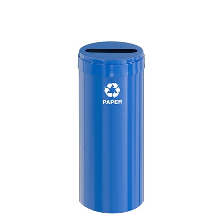 Glaro 12 gal Round Recycling Bin, Blue P-1232BL-BL-P2