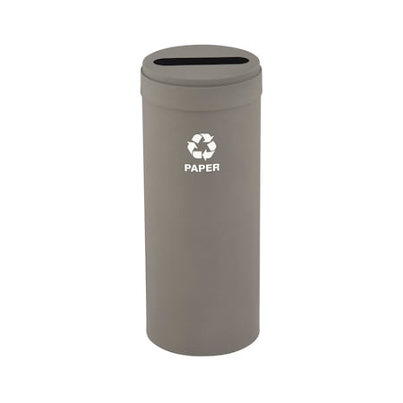 Glaro 12 gal Round Recycling Bin, Nickel P-1232NK-NK-P2