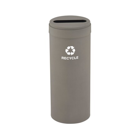 Glaro 12 gal Round Recycling Bin, Nickel P-1232NK-NK-P5