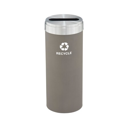 Glaro 12 gal Round Recycling Bin, Nickel/Satin Aluminum P-1232NK-SA-P5