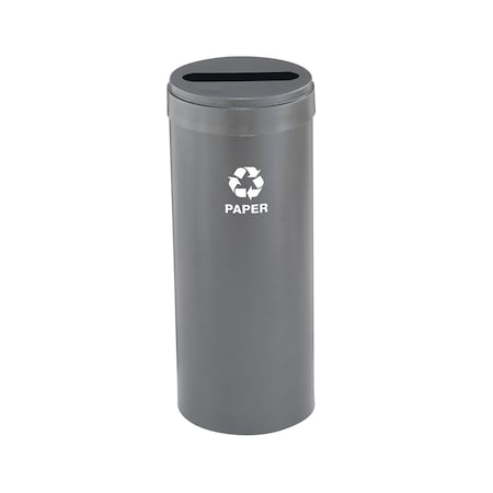 Glaro 12 gal Round Recycling Bin, Silver Vein P-1232SV-SV-P2