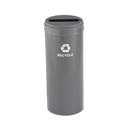 Glaro 12 gal Round Recycling Bin, Silver Vein P-1232SV-SV-P5