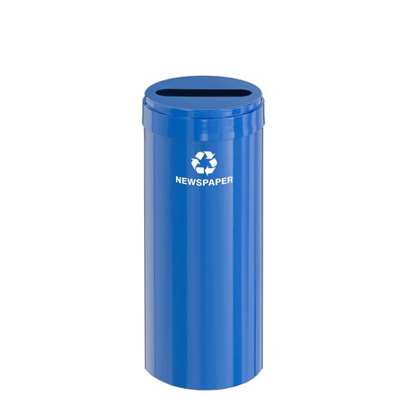 Glaro 15 gal Round Recycling Bin, Blue P-1242BL-BL-P3