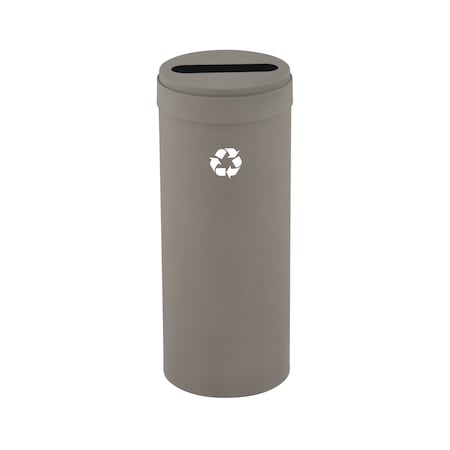 Glaro 15 gal Round Recycling Bin, Nickel P-1242NK-NK-P1