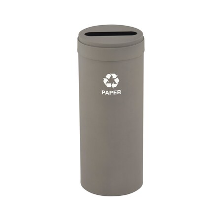 Glaro 15 gal Round Recycling Bin, Nickel P-1242NK-NK-P2