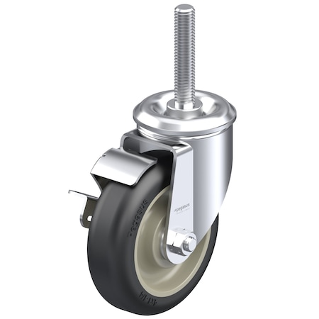 Pegasus Swivel Caster, Poly on Poly, 4 x 2 in Wh P21S-UP040D-ST15-WB