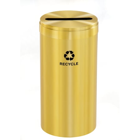 Glaro 16 gal Round Recycling Bin, Satin Brass P-1532BE-BE-P5