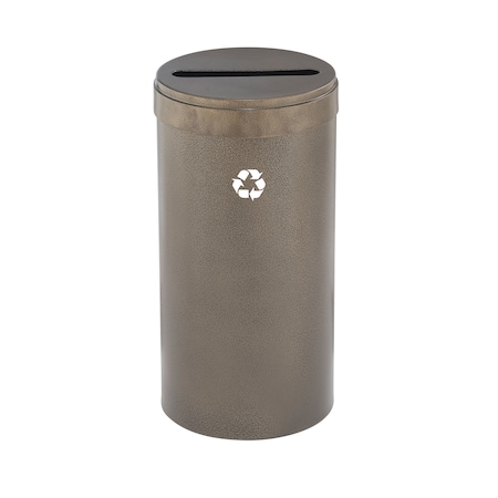 Glaro 16 gal Round Recycling Bin, Bronze Vein P-1532BV-BV-P1