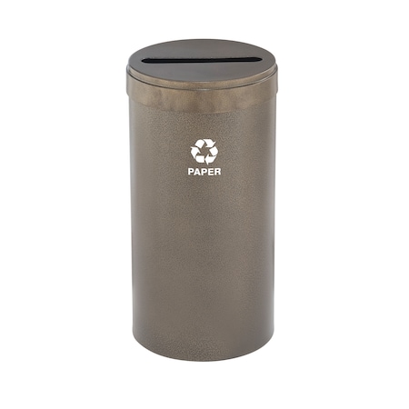 Glaro 16 gal Round Recycling Bin, Bronze Vein P-1532BV-BV-P2