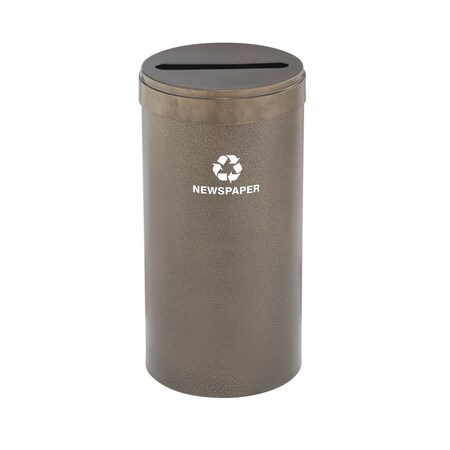 Glaro 16 gal Round Recycling Bin, Bronze Vein P-1532BV-BV-P3