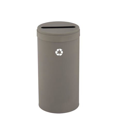 Glaro 16 gal Round Recycling Bin, Nickel P-1532NK-NK-P1