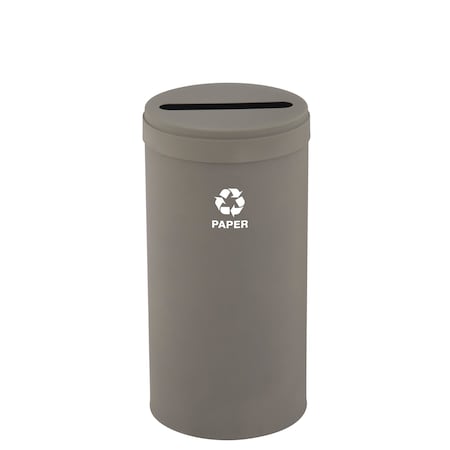 Glaro 16 gal Round Recycling Bin, Nickel P-1532NK-NK-P2
