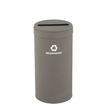 Glaro 16 gal Round Recycling Bin, Nickel P-1532NK-NK-P3