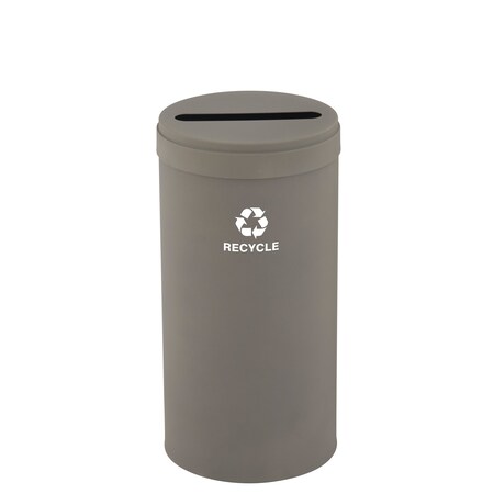 Glaro 16 gal Round Recycling Bin, Nickel P-1532NK-NK-P5