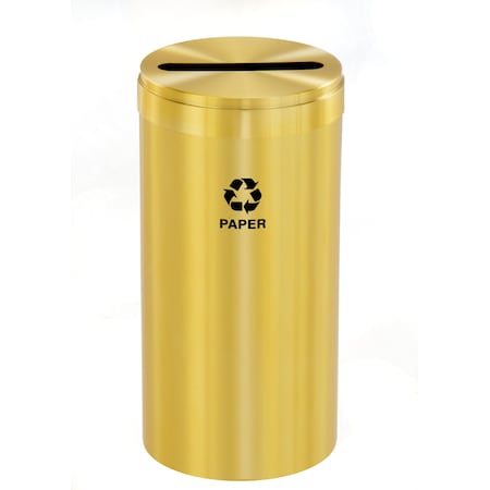 Glaro 23 gal Round Recycling Bin, Satin Brass P-1542BE-BE-P2