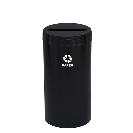 Glaro 23 gal Round Recycling Bin, Satin Black P-1542BK-BK-P2