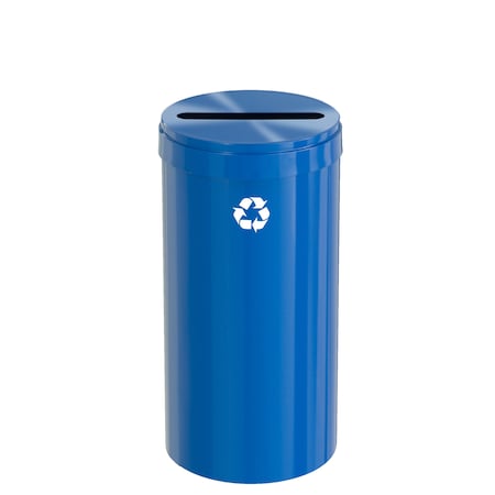 Glaro 23 gal Round Recycling Bin, Blue P-1542BL-BL-P1