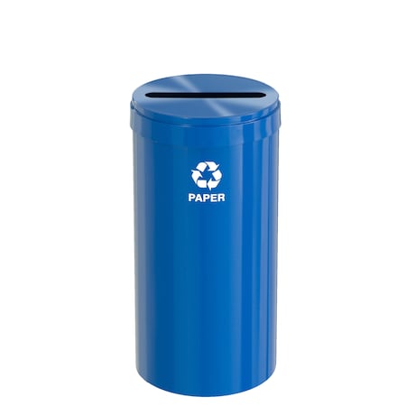 Glaro 23 gal Round Recycling Bin, Blue P-1542BL-BL-P2