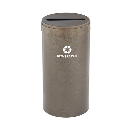Glaro 23 gal Round Recycling Bin, Bronze Vein P-1542BV-BV-P3