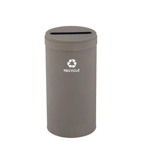 Glaro 23 gal Round Recycling Bin, Nickel P-1542NK-NK-P5