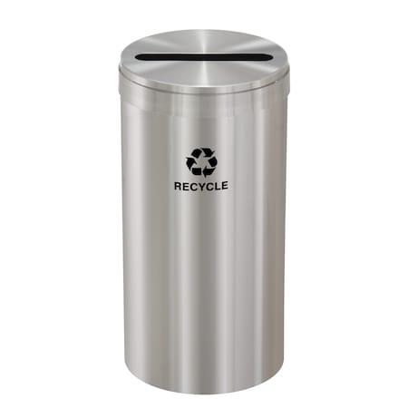 Glaro 23 gal Round Recycling Bin, Satin Aluminum P-1542SA-SA-P5