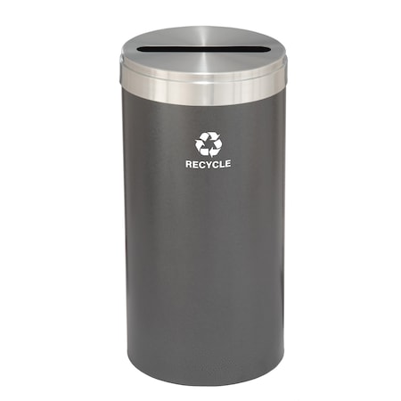 Glaro 23 gal Round Recycling Bin, Silver Vein/Satin Aluminum P-1542SV-SA-P5