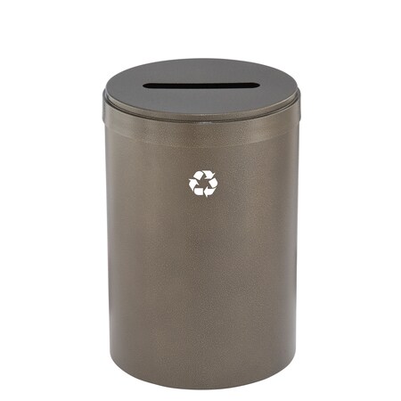 Glaro 33 gal Round Recycling Bin, Bronze Vein P-2032BV-BV-P1