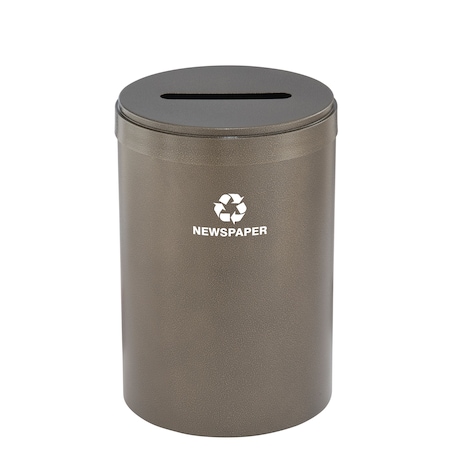 Glaro 33 gal Round Recycling Bin, Bronze Vein P-2032BV-BV-P3
