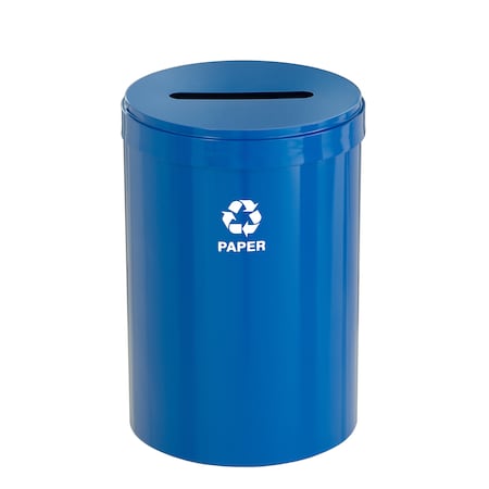 Glaro 41 gal Round Recycling Bin, Blue P-2042BL-BL-P2