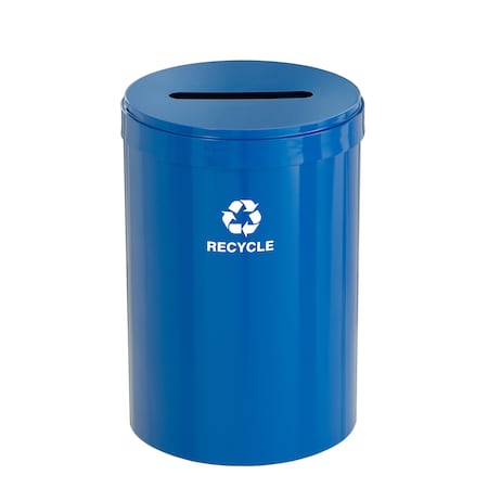 Glaro 41 gal Round Recycling Bin, Blue P-2042BL-BL-P5