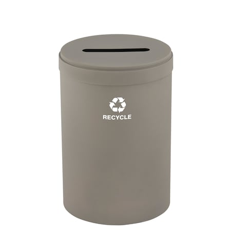 Glaro 41 gal Round Recycling Bin, Nickel P-2042NK-NK-P5
