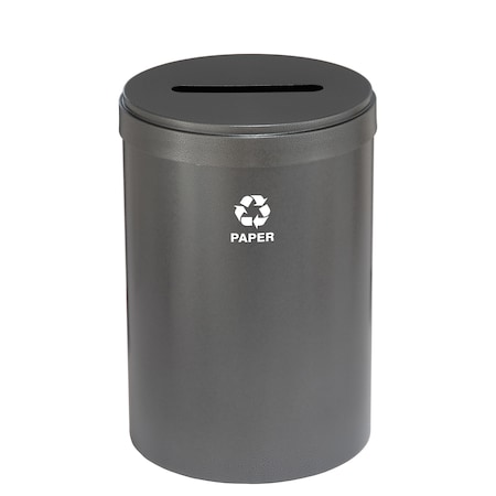 Glaro 41 gal Round Recycling Bin, Silver Vein P-2042SV-SV-P2