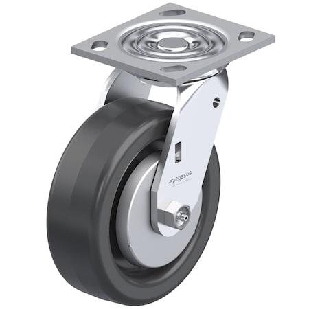 Pegasus Swivel Caster, 6 x 2 in Wheel, 7 1/2 OAH P21S-PH060R-14-TG