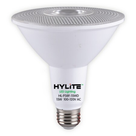Hylite LED Par38 Repl Lamp, 100W Incandescent, 15W, 1337 Lumens, 5000K, E26 HL-P38F-15WD-E26-50K