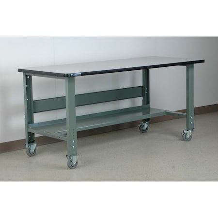Stackbin Workbench, Mobile, Height, Adj. P7230-T-3512