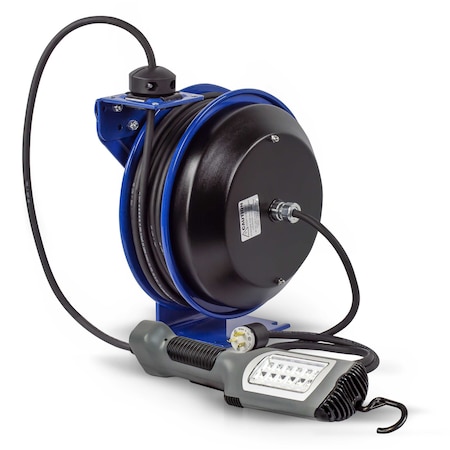 Coxreels Power Cord Reel, w/LED, 50 ft., 16AWG PC13-5016-K