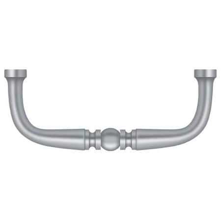 Deltana Wire Pull, Traditional, 3" Satin Chrome PCT300U26D