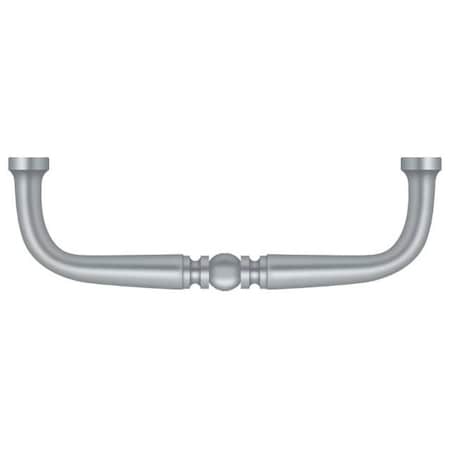 Deltana Wire Pull, Traditional, 3-1/2" Satin Chrome PCT350U26D