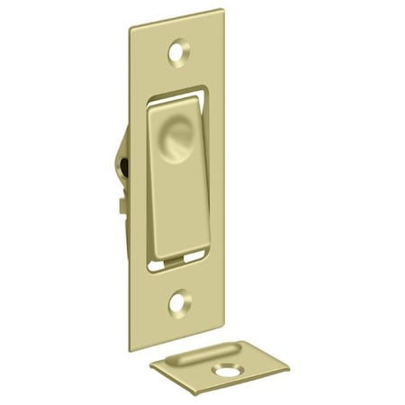 Deltana Pocket Door Bolts, Jamb Bolt Unlacquered Bright Brass PDB42U3-UNL