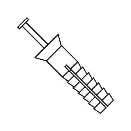 Zoro Select Nail Drive Anchor, 1/4" Dia., 3/4" L, Nylon White, 1000 PK 14750PFPWH