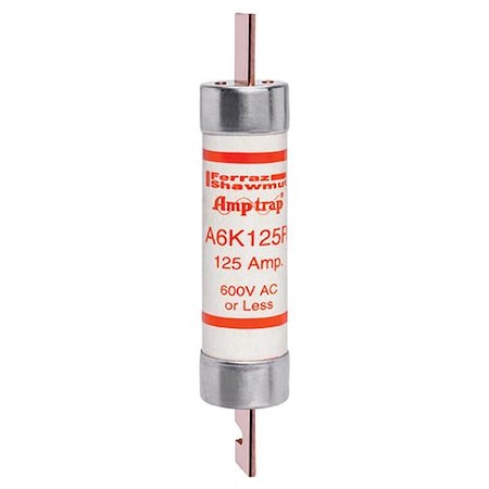 Mersen UL Class Fuse, RK1 Class, A6K-R Series, Fast-Acting, 125A, 600V AC A6K125R
