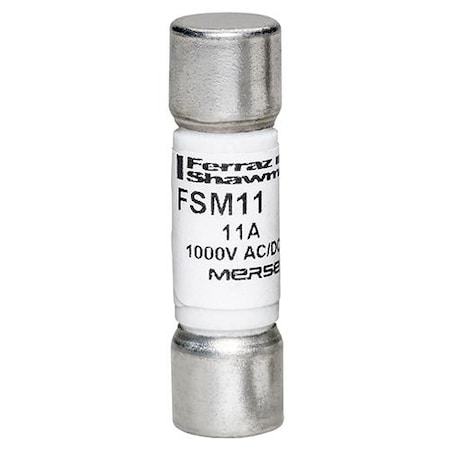 Mersen Midget Fuse, FSM Series, Fast-Acting, 11A, 1000V AC, 20kA at 1000V AC FSM11
