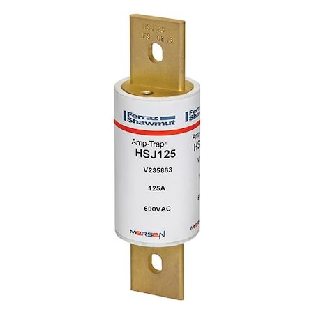 Mersen UL Class Fuse, J Class, HSJ Series, Very Fast-Acting, 125A, 600V AC, Non-Indicating HSJ125